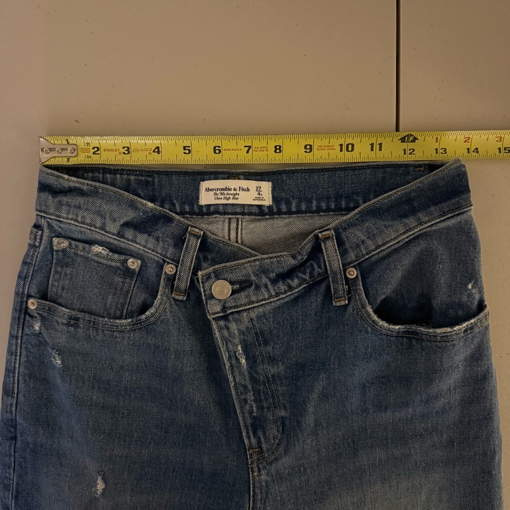 ABERCROMBIE The ‘90s Straight Ultra High Rise Crossover Stretch Jeans Womens 27 - Picture 5 of 8